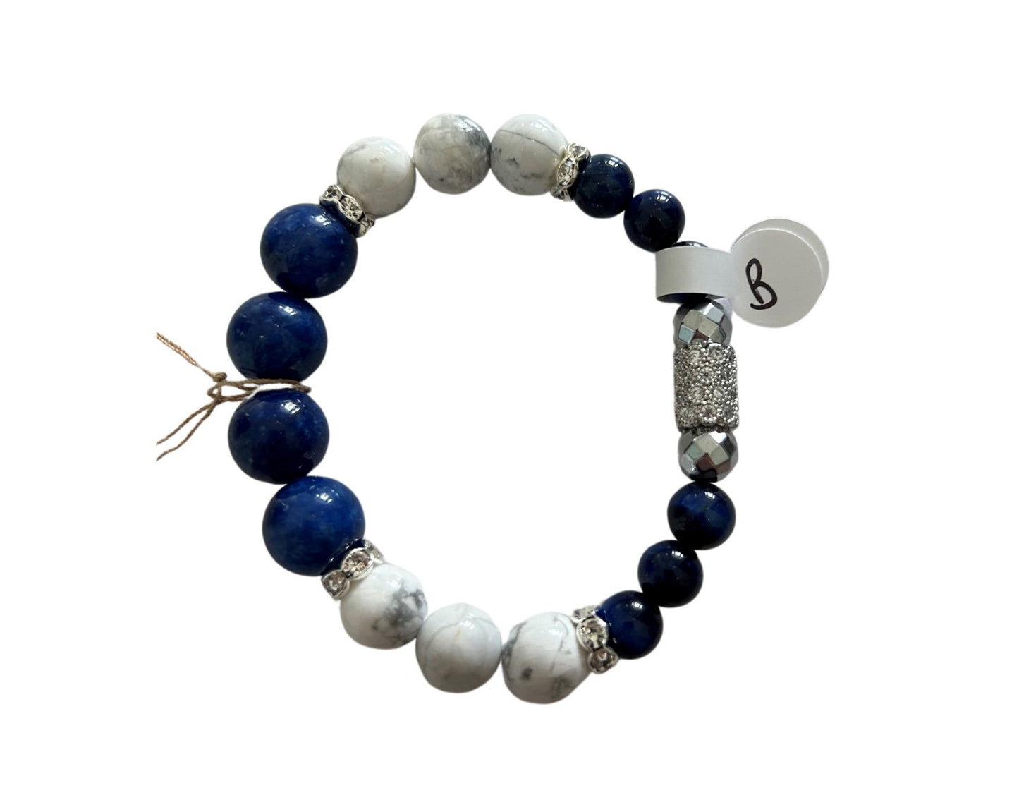 Crystal Bracelet B | Blue Jade, Blue Tiger Eye, Hematite, Howlite