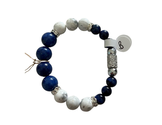 Crystal Bracelet B | Blue Jade, Blue Tiger Eye, Hematite, Howlite