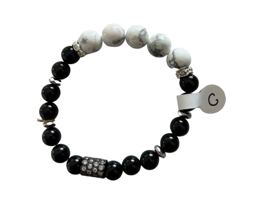 Crystal Bracelet C | Black Onyx, Hematite, Howlite