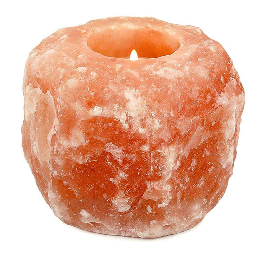 Pink Salt Candle Holder