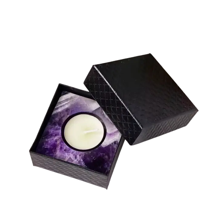 Rainbow Flourite Square Tealight Holder