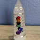 Rainbow Chakra White Selenite Tower