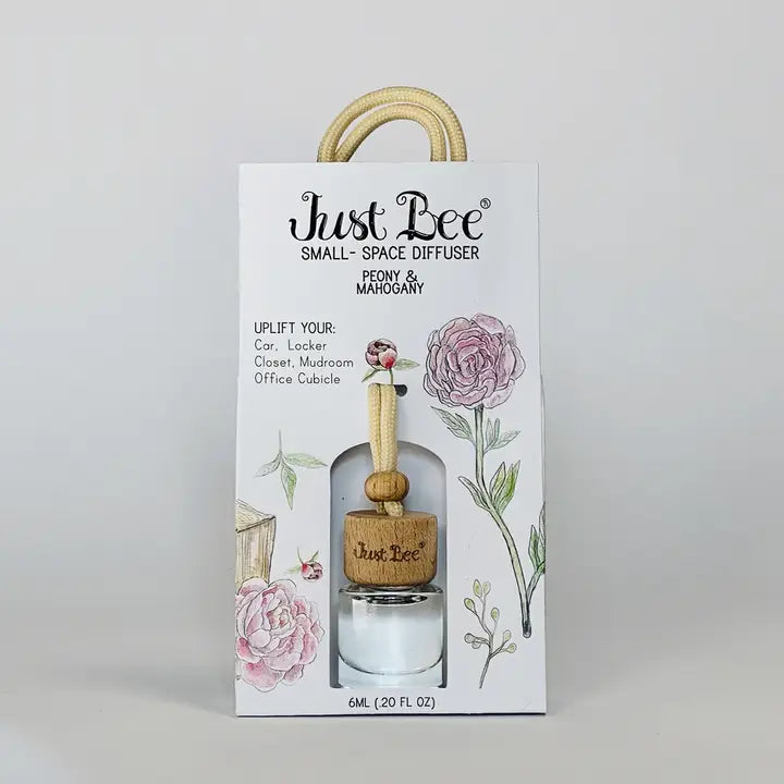 Just Bee Small Space Hanging Diffuser - Peony & Mohogany