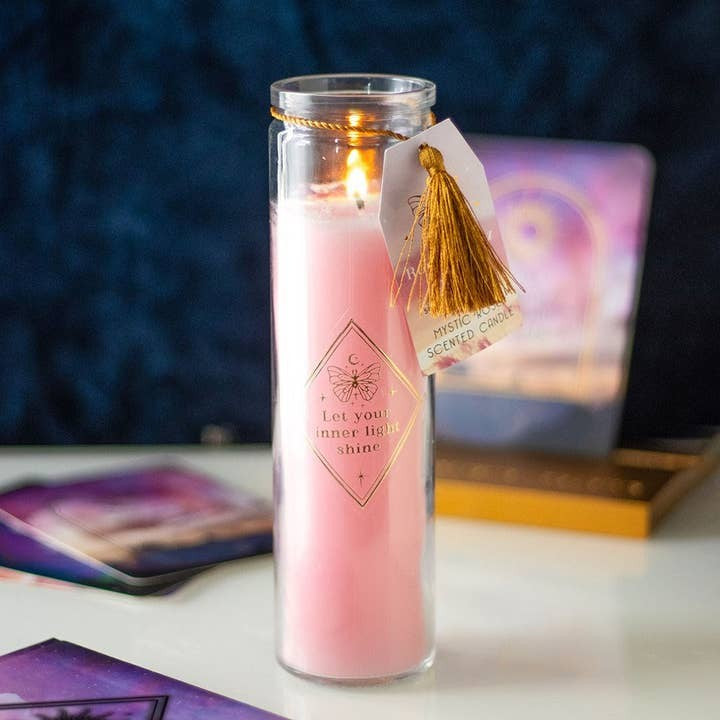 Mystic Rose Candle with Rose Quartz
